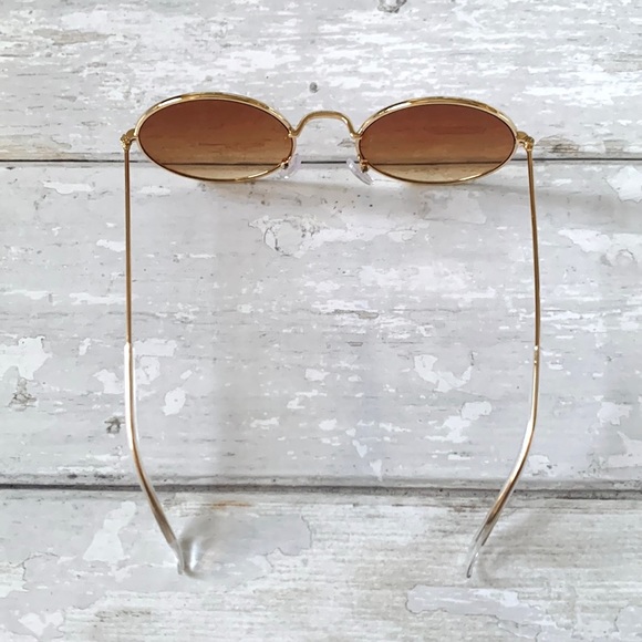 Retro Round Tinted Sunglasses Brown Gold Frames NEW Women’s Mens Unisex Glasses - Picture 2 of 3